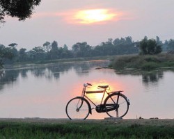 Cycling on river banks