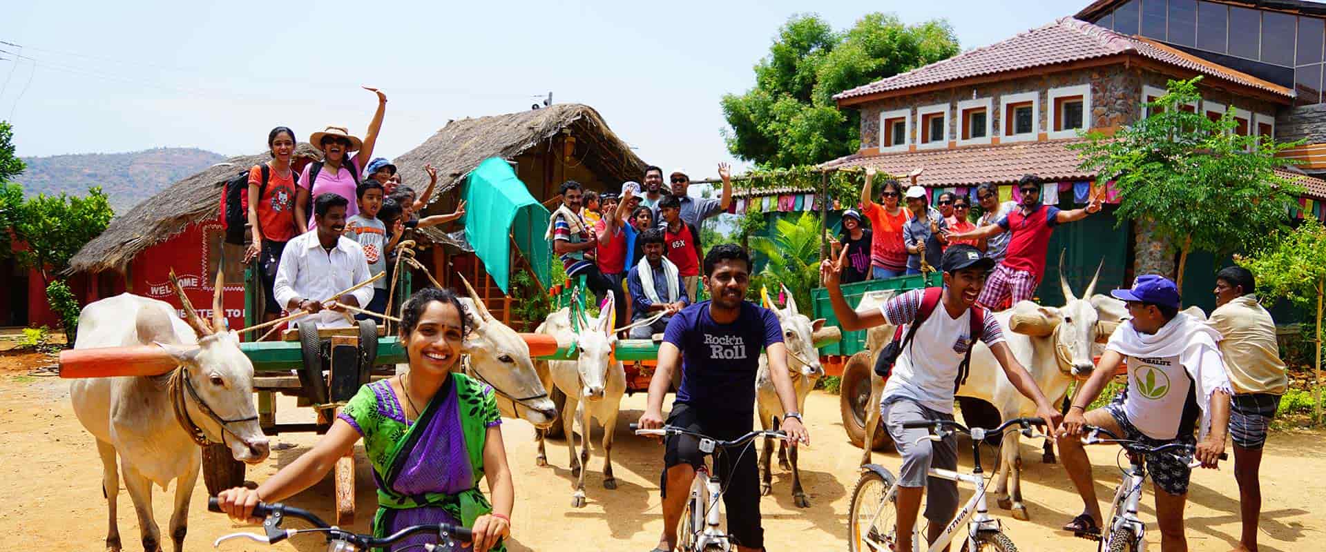 Enjoying Bullock Cart Ride and Cycling at Chhukkimane