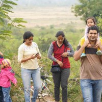 Family trekking near to chukki hills near Bangalore