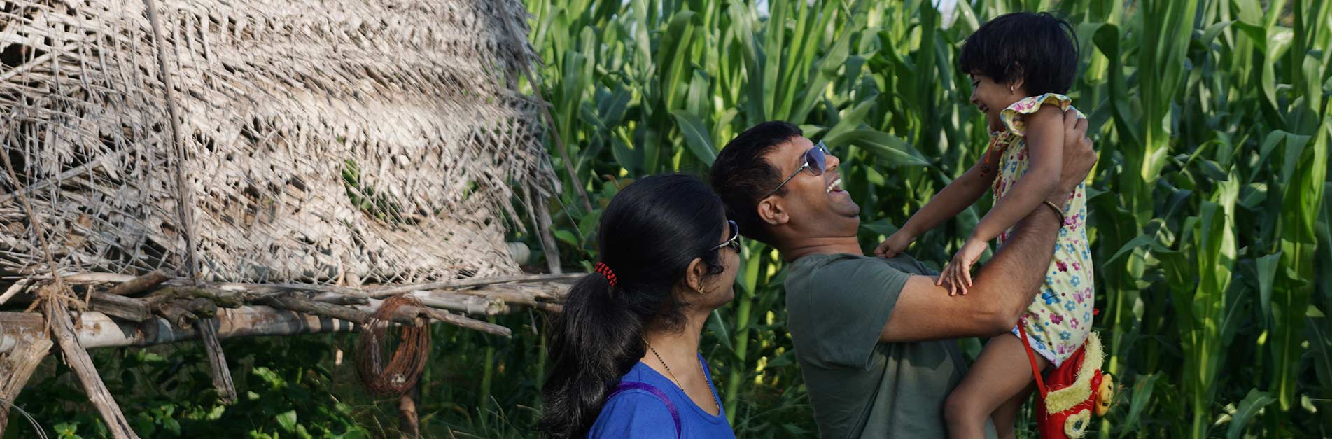 Fun time with family during farm visit near Bangalore