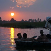 Guests enjoying coracle ride