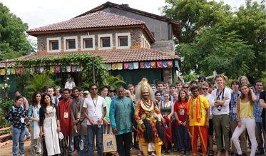 International Students Experiencing Village Tour