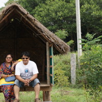 Natural huts built using straws and wood