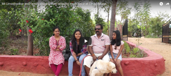 Mr Umashankar and family sharing their relaxing experience at Chukkimane