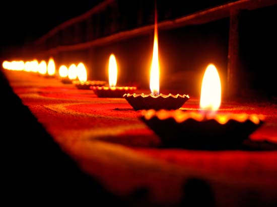 Diwali lamps at Chukkimane