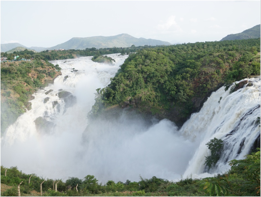 Shivanasamudra waterfalls collage