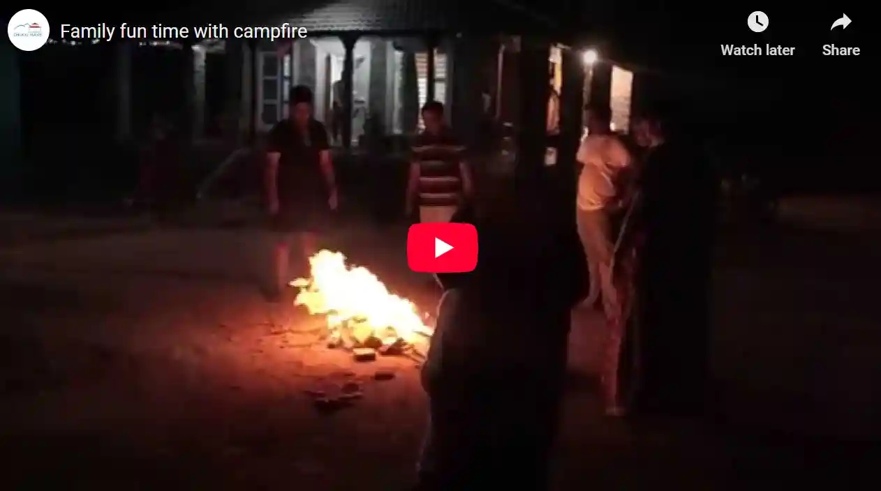 Family fun time with campfire at CHUKKI MANE - Chukki Mane