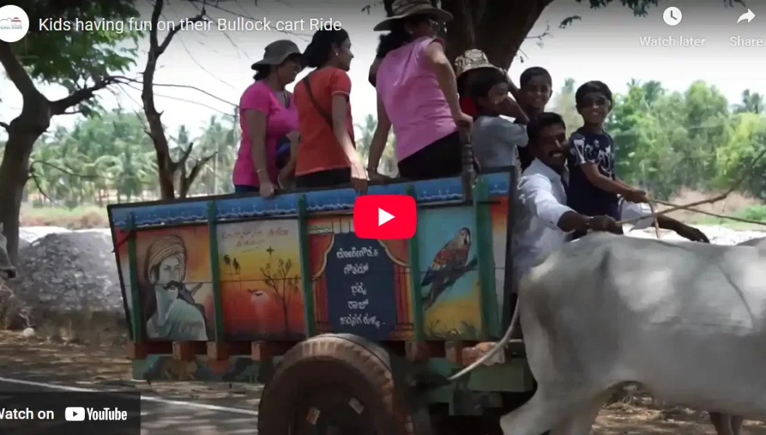 Kids having fun during Bullockcart Ride at ChukkiMane