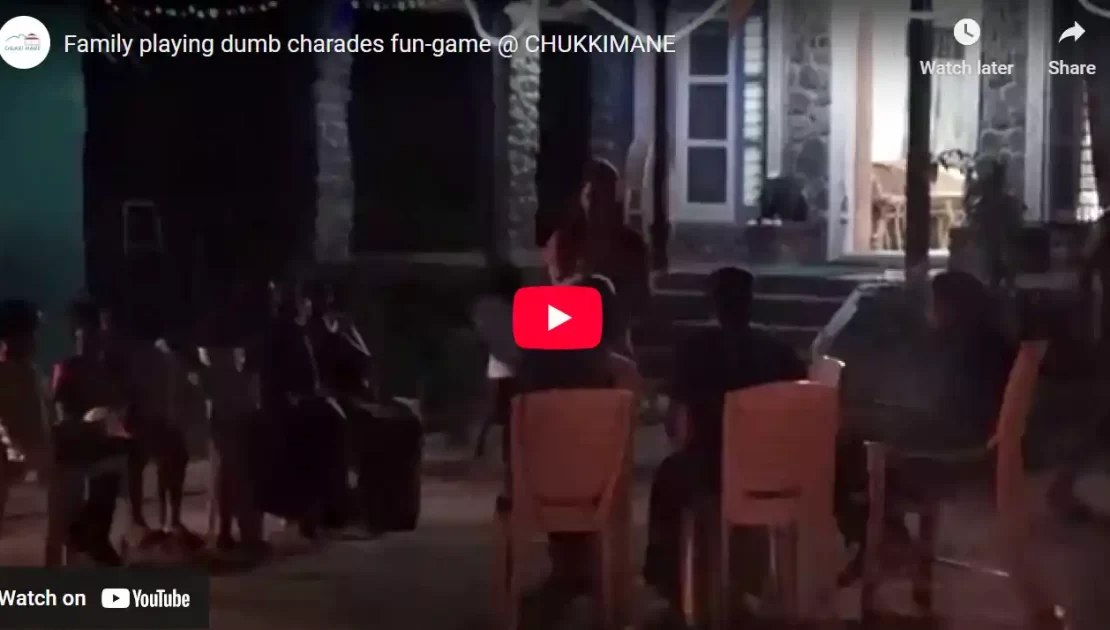 Family playing dumb charades fun-game @ CHUKKIMANE