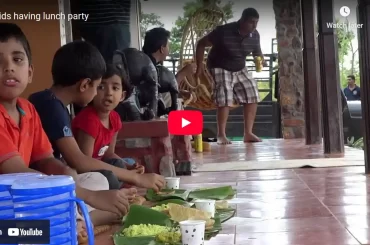 Kids having lunch party at chukki mane