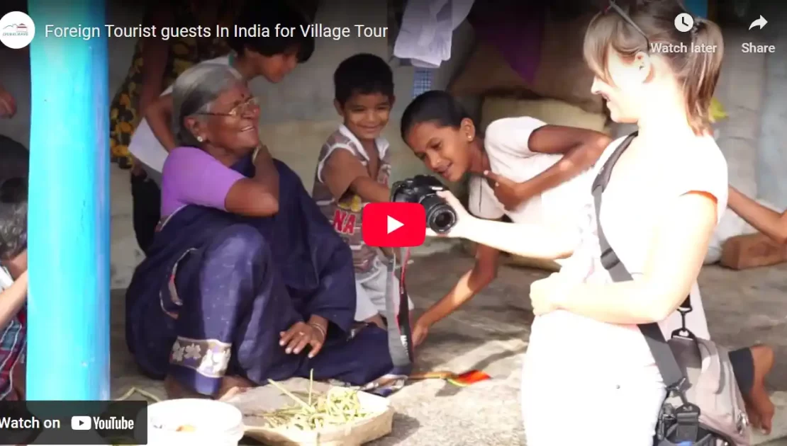 Foreign Tourist guests In India for rural Village Visit at Chukkimane Resort Karnataka