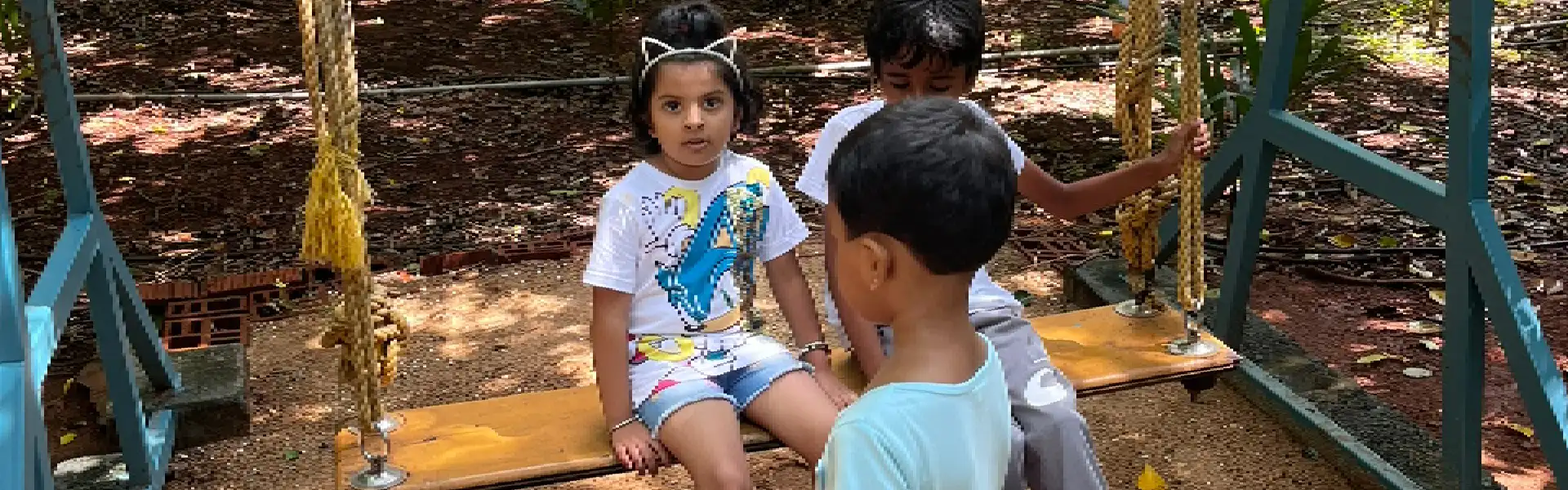 Children exploring nature trail during their weekend day trip from Bangalore