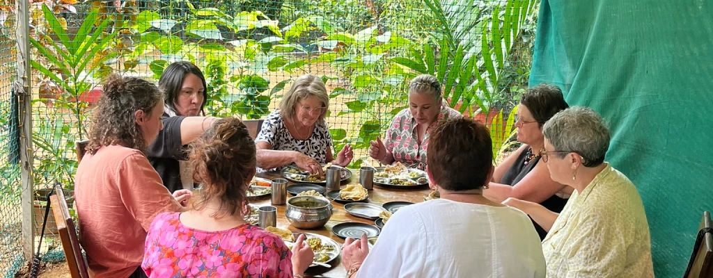 Guests taking group photos during field visit