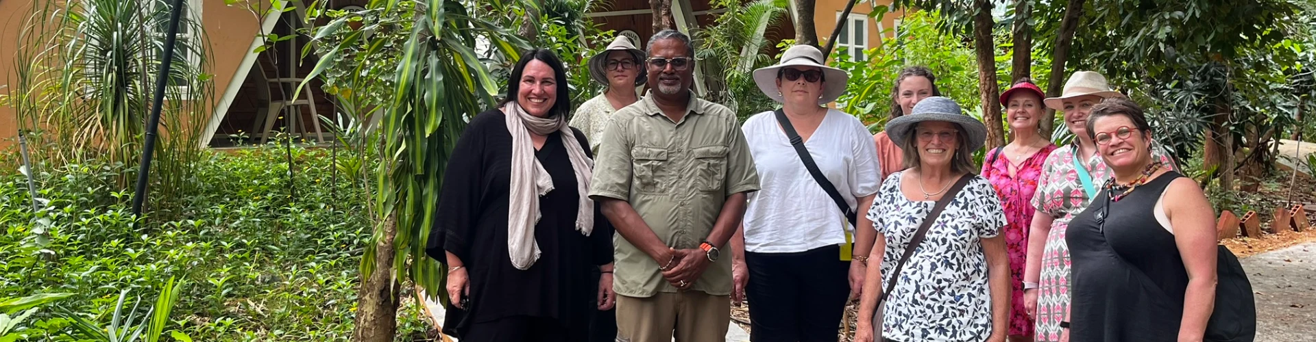 Visitors relaxing under the banyan tree at ChukkiMane