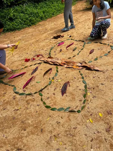 Children Making Nature Art at ChukkiMane