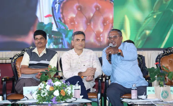 Sanjay Shankarappa speaking about Agri-Tourism opportunities at Krishimela 2025