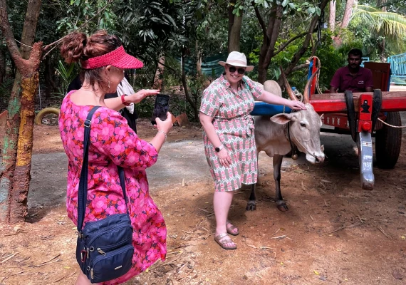 Guests taking group photos during field visit