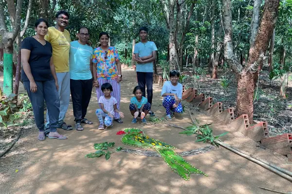Family Earth Art Experience on Eco Resort Floor