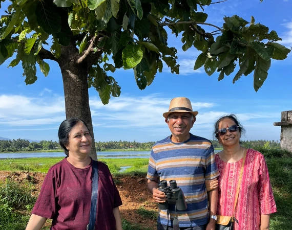 Tall Teak tree Tega Saguvani with large leaves at ChukkiMane