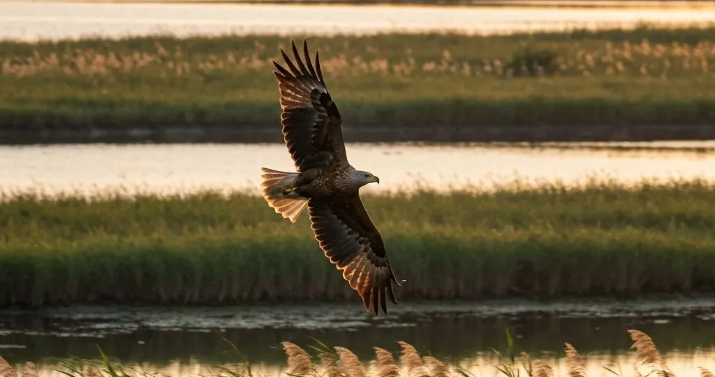 eagle-bird-in-flight-over-wetlands-backwaters