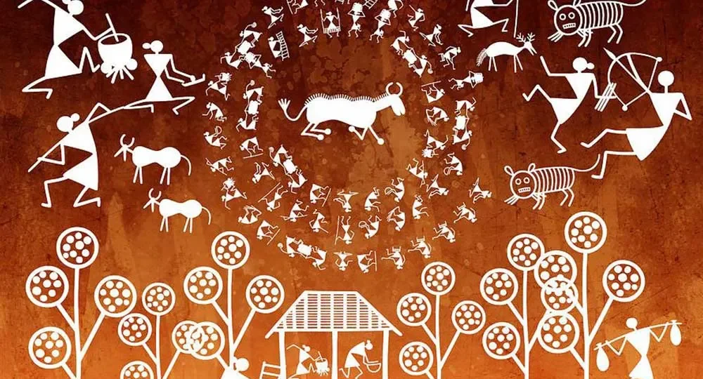 Village style Warli folk art by at ChukkiMane