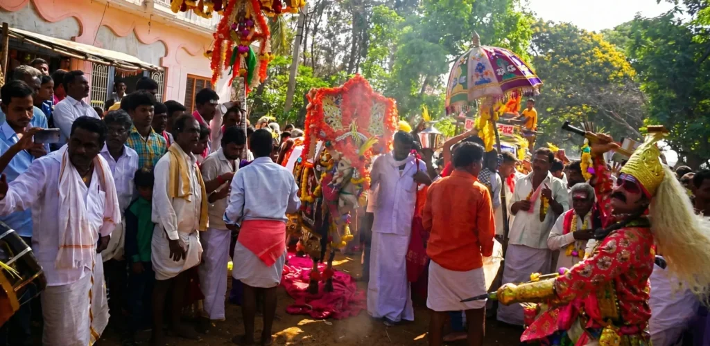 Karnataka Village festival Entire village celebrating the festival near ChukkiMane