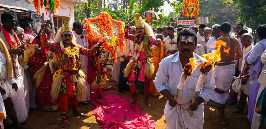 Sacred Rituals Performing sacred rituals at the village festival near ChukkiMane