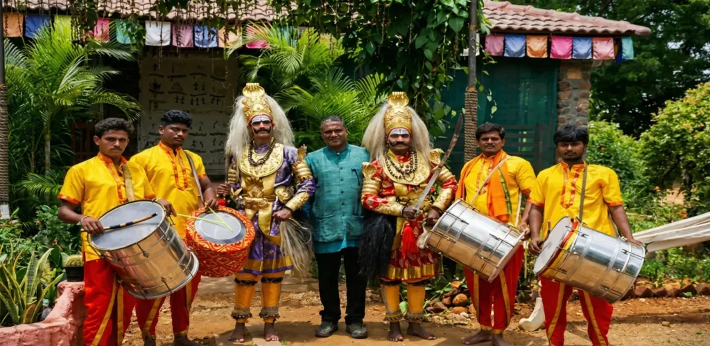 Veeraghase performers posing for a picture at ChukkiMane