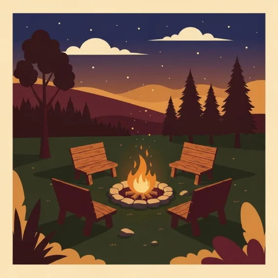 Evening campfire discussion during leadership retreat at ChukkiMane