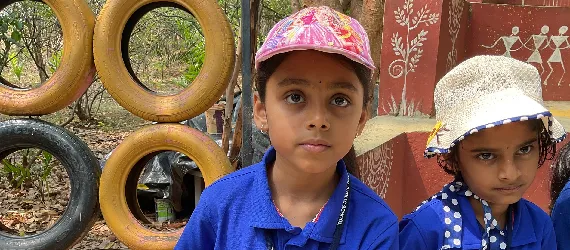 School students participating in seed ball making activity
