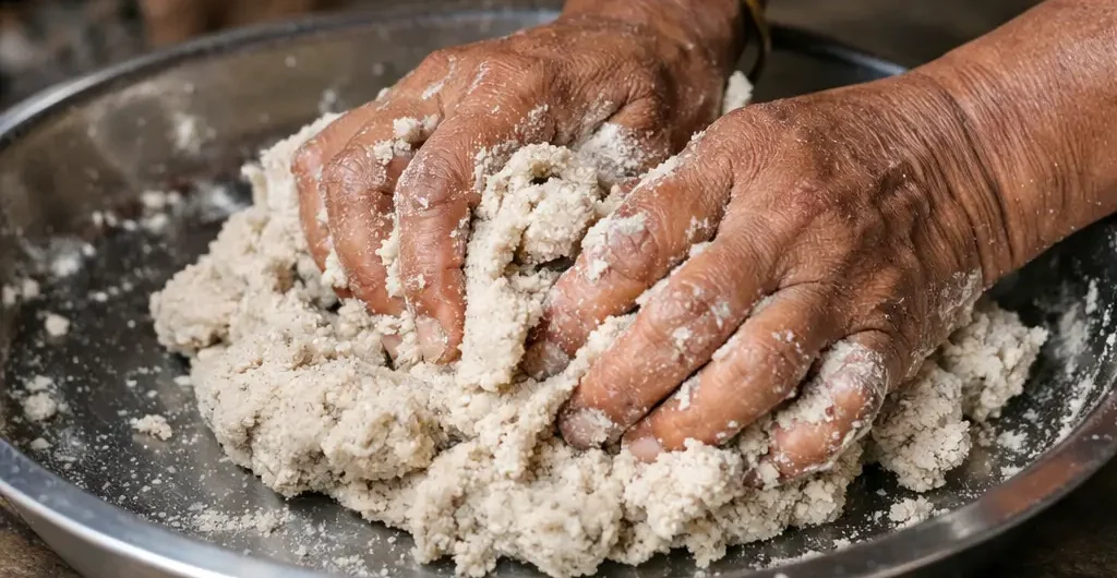 Mixing Jolada Rotti dough at ChukkiMane