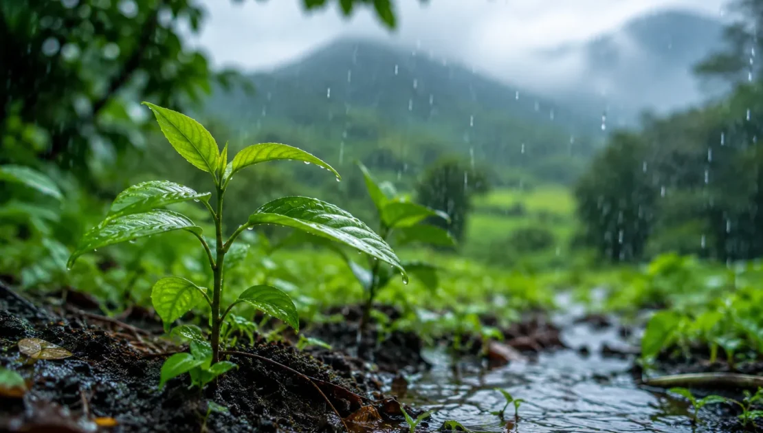 Flourishing plant life during the rainy season