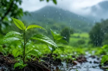Flourishing plant life during the rainy season