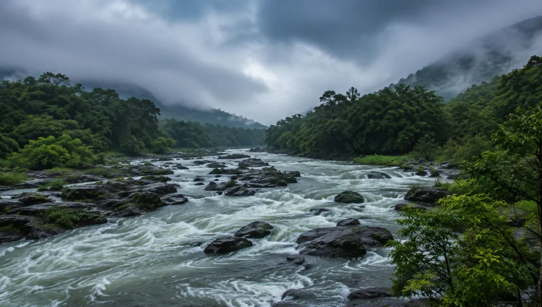 Majestic Kaveri River during Monsoon