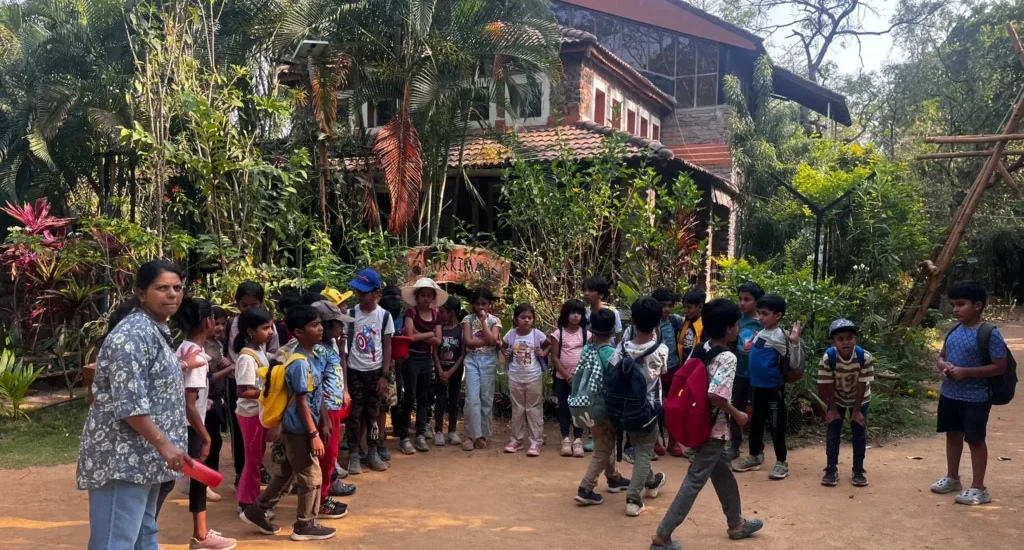 Children gathering at ChukkiMane before beginning an exciting nature adventure