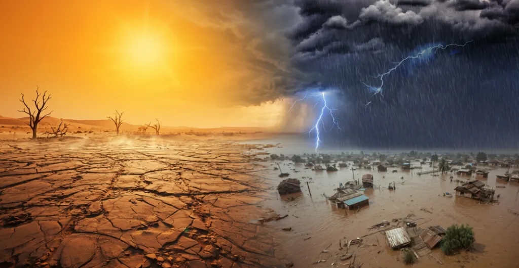 Climate change causing droughts and extreme floods Climate change causing droughts and extreme floods