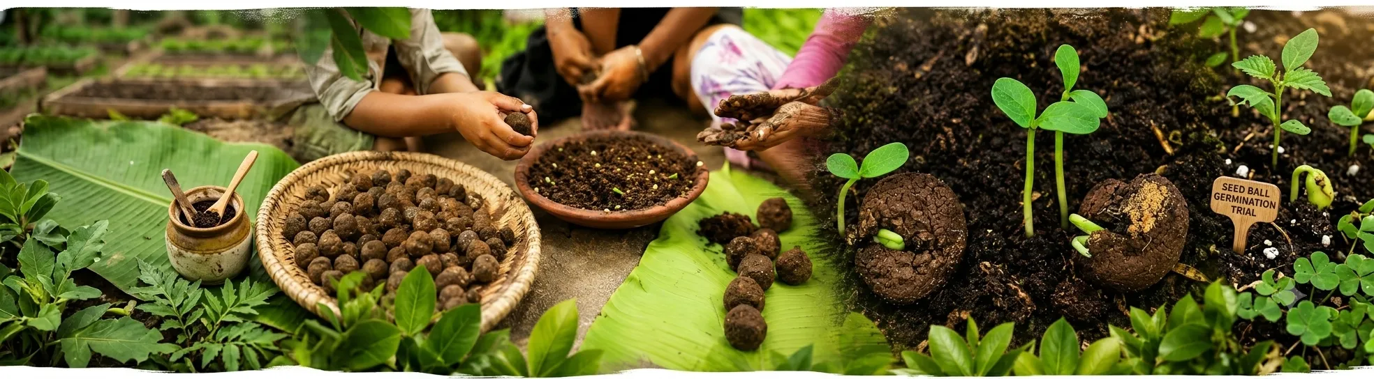 Guests making seed balls at ChukkiMane Eco Village Resort