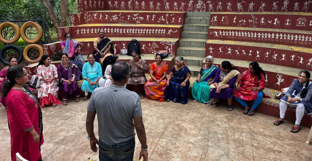Ladies' group enjoying a fun activity at ChukkiMane Ladies' group enjoying a fun activity at ChukkiMane