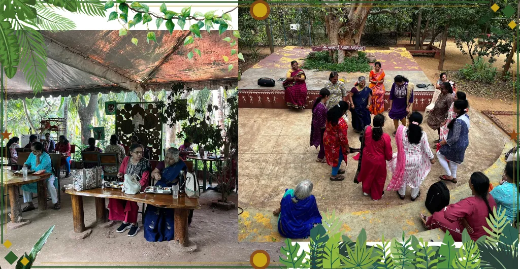 Women's group dancing during village activities at ChukkiMane Women's group dancing during village activities at ChukkiMane